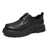 Spring and Autumn thick-soled heightening shoes, black fashionable men's casual leather shoes