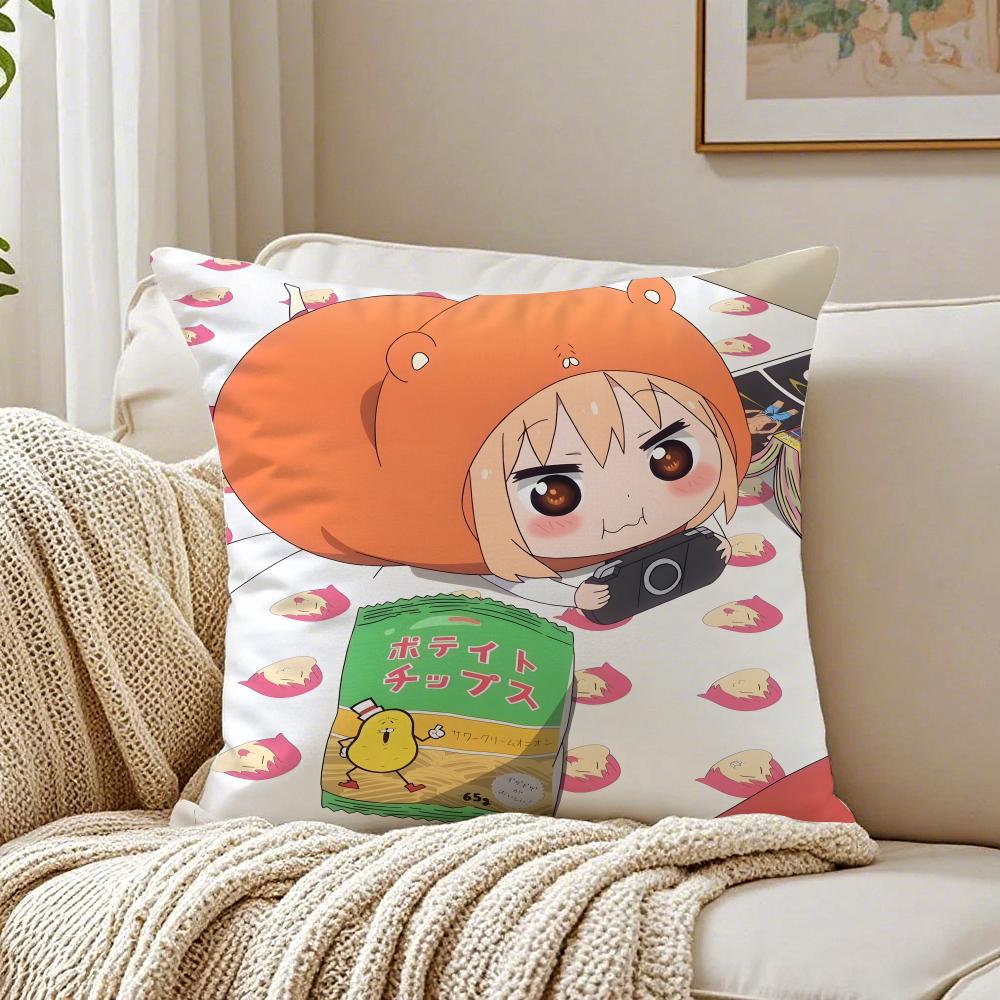 

HHimouto Umaruchan Cushion Cover Linen Pillowcase Soft for Sofa Bed Home Room Decor 30x30cm