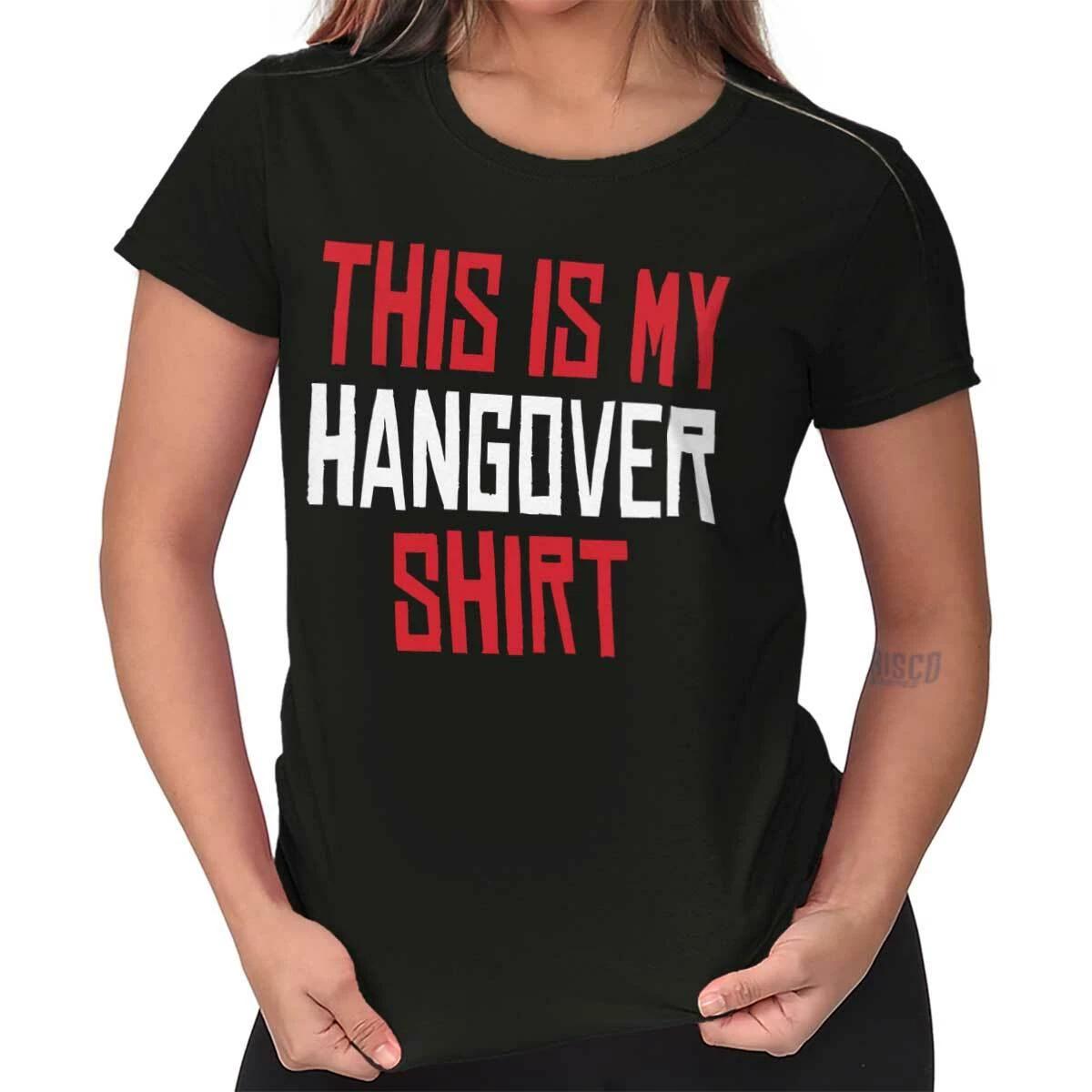 Funny Drunk This Is My Hangover Shirt Joke Womens Top Junior Graphic Tee S