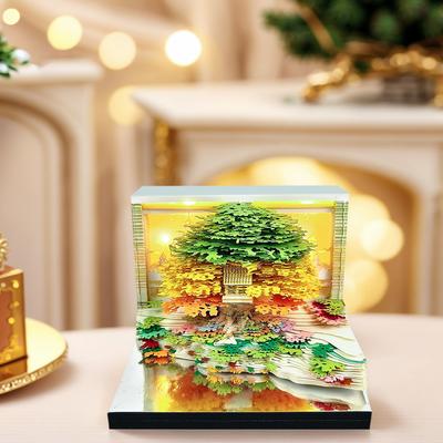 Time Piece Calendar 2026 3D Art Calendar Paper Carving Art Memo Pad Notepad Christmas Gift for Colleague Friend Desktop Decor