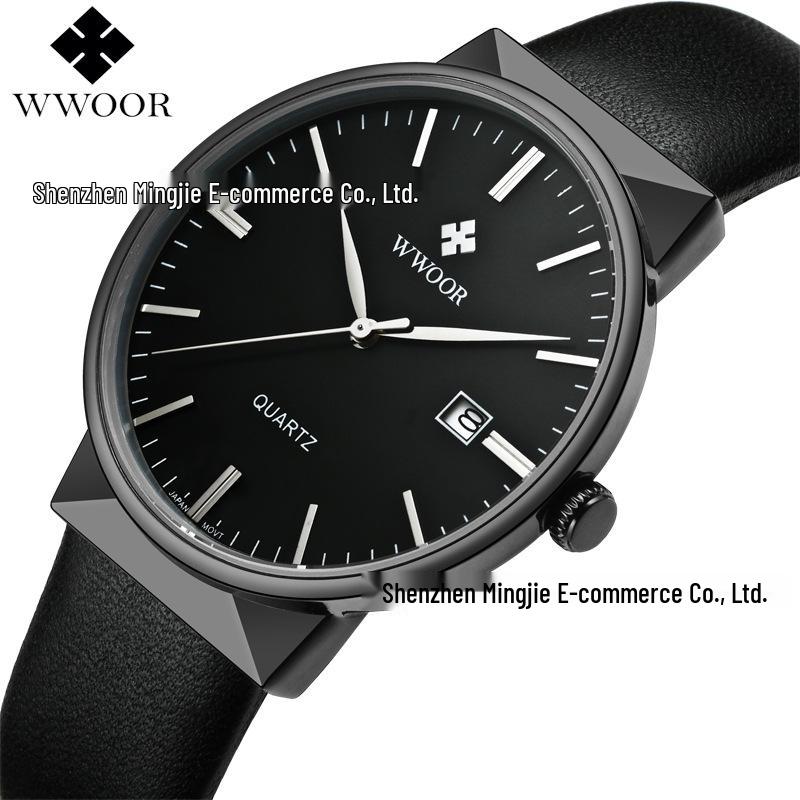 WWOOR 8826 Men s Sport Casual Waterproof Quartz Leather Watch