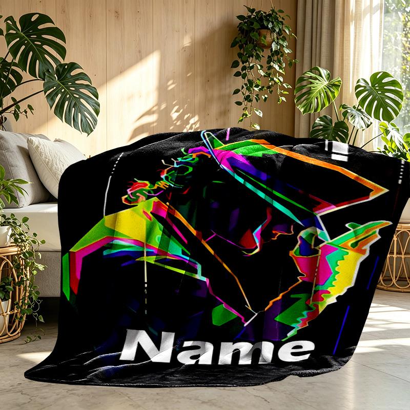 Custom Name Personalized American singer Print Blanket, Home Decor, Bedroom, Sofa, Camping, Couch, Gifts for Birthday Christmas
