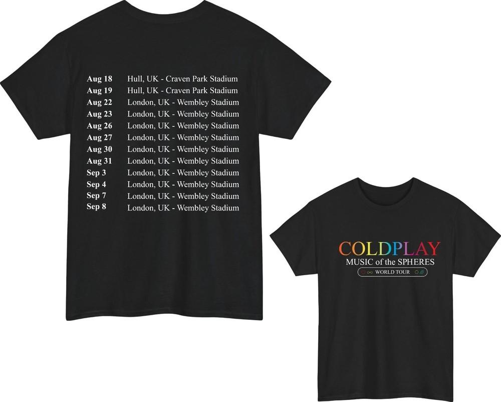 Coldplay Music Concert T-Shirt The Spheres World Tour UK Music Lovers Tee1 Unisex T-Shirt XXXL