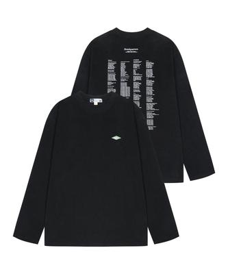 Millibeulo Korea Army List Army Oversized Long Sleeve T-Shirt Black