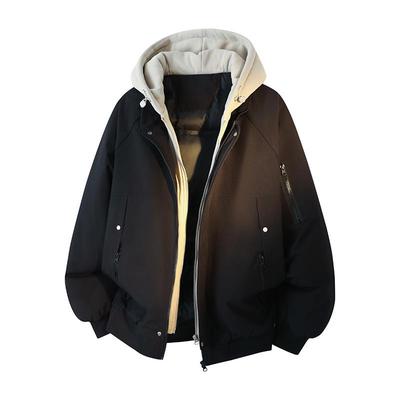 Men's Winter Cotton Jacket - Fake Two-Piece, Loose, Padded, Thick, Casual, Versatile, Trendy Coat for Couples