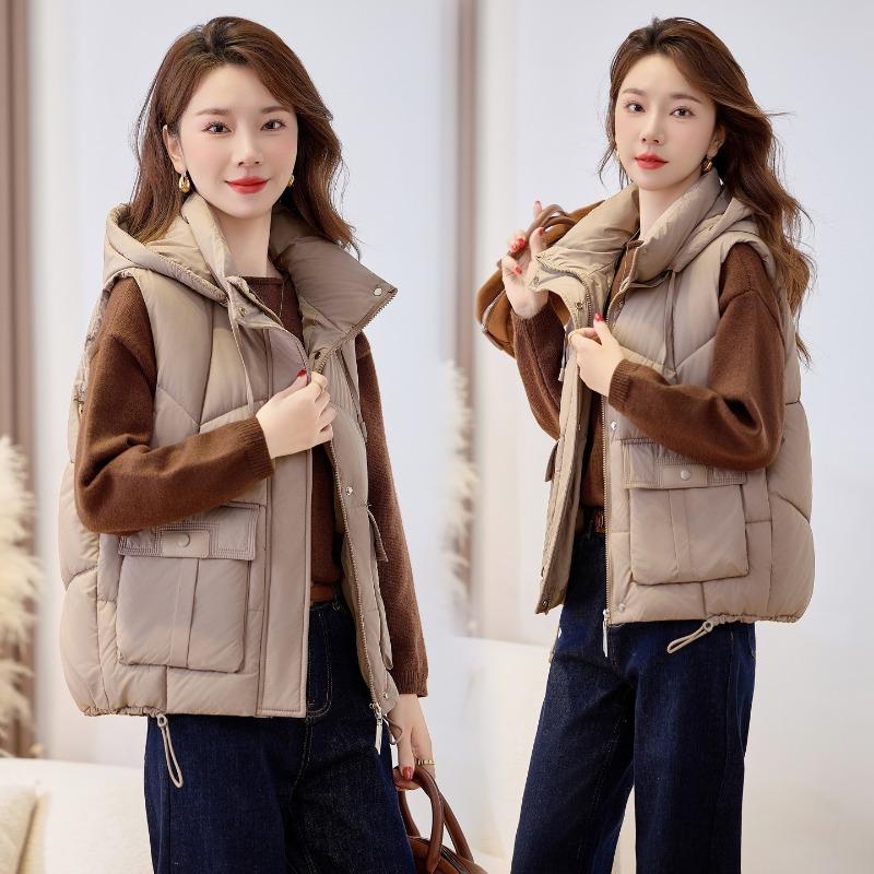 Cotton Vest Women's Autumn and Winter New Loose Versatile Short Wear Vest Down Cotton Vest Vest Vest Batch