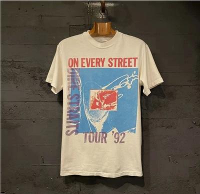 90s Dire Straits Rock Band On Every Street Band Reprint T Shirt Vtg
