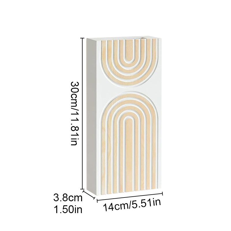 30cm*14cm Floral Art Home Flower Vase Crafts Wood Ornaments Wall Hanging Handmade Bohemia Garden Home Decoration