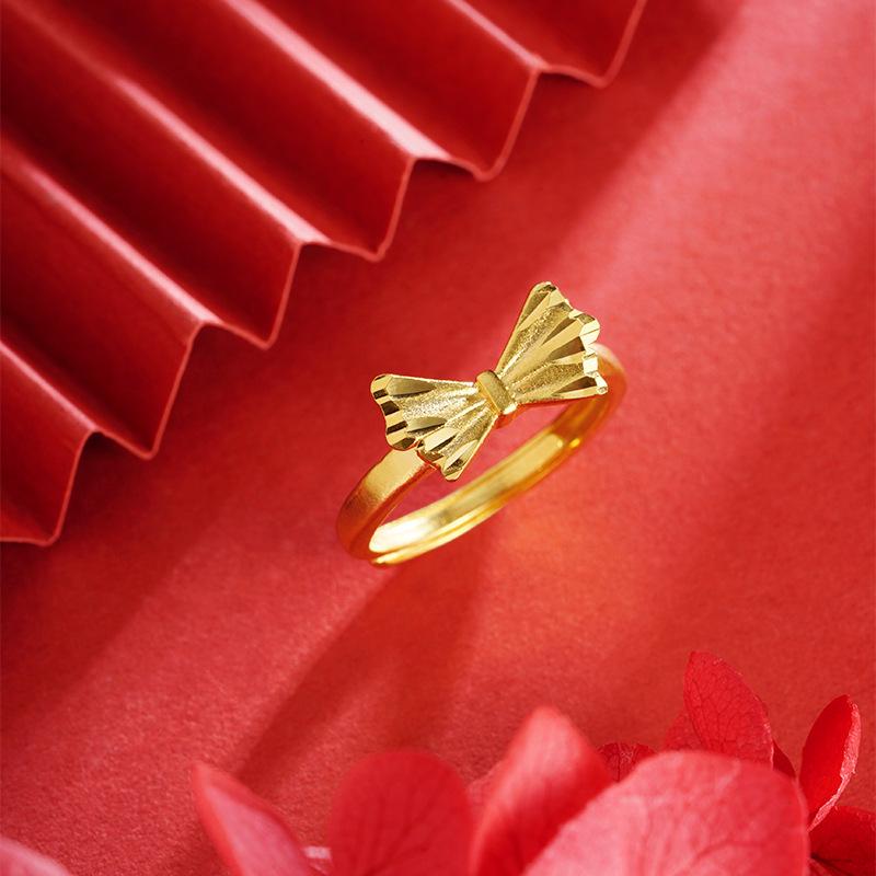 Exquisite Sand Gold Open Ring for Women: High-End Niche Design, Light Luxury Style, Long-Lasting Color, Imitation Gold.