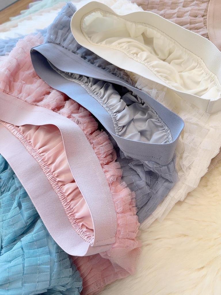 Korean Style Long Mesh Skirt Dress for Birthday, Holiday, Party, Dance - Mid-Length Socialite Swing Cake Skirt