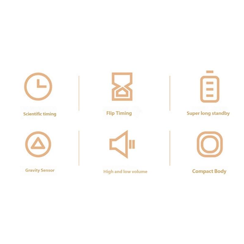 Light Weight Cubes Timer Flipping Electronic Timer Countdowns Reminder for Time Management and Countdowns Setting Enduring