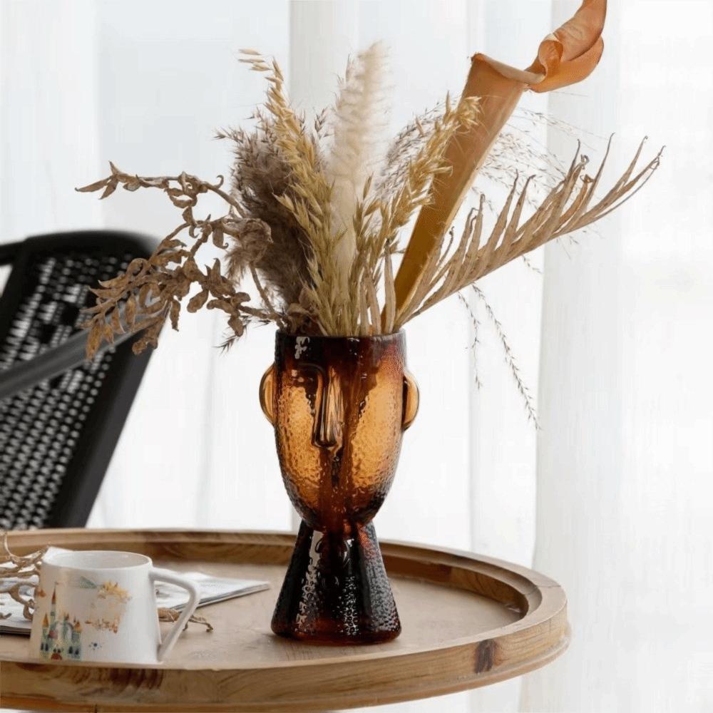 Glass Hydroponic Vase Irregular Shape Abstract Vase Dried Flowers Vase  Living Room