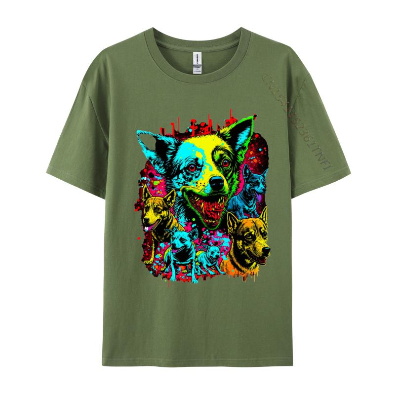 

Dog Zombie Tshirt Retro TShirt Designer Printed On Cotton Men T Shirts Youthful Casual Graphic T Shirts 4XL
