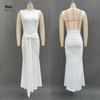 2025 Autumn European & American Style Slim-Fit Backless Dress with Sashes