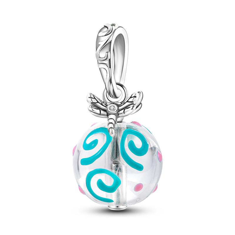 Fashion Copper Dangle Plant Charm Beads Four Clover Original Accessories Bracelets Diy For Pendant Necklace Making Women