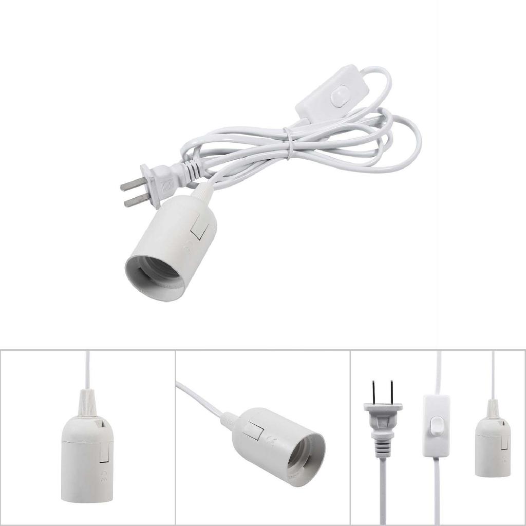 Závěsné svítidlo Domácí lampa Lustry Držák objímky žárovky S vypínačem Bílý