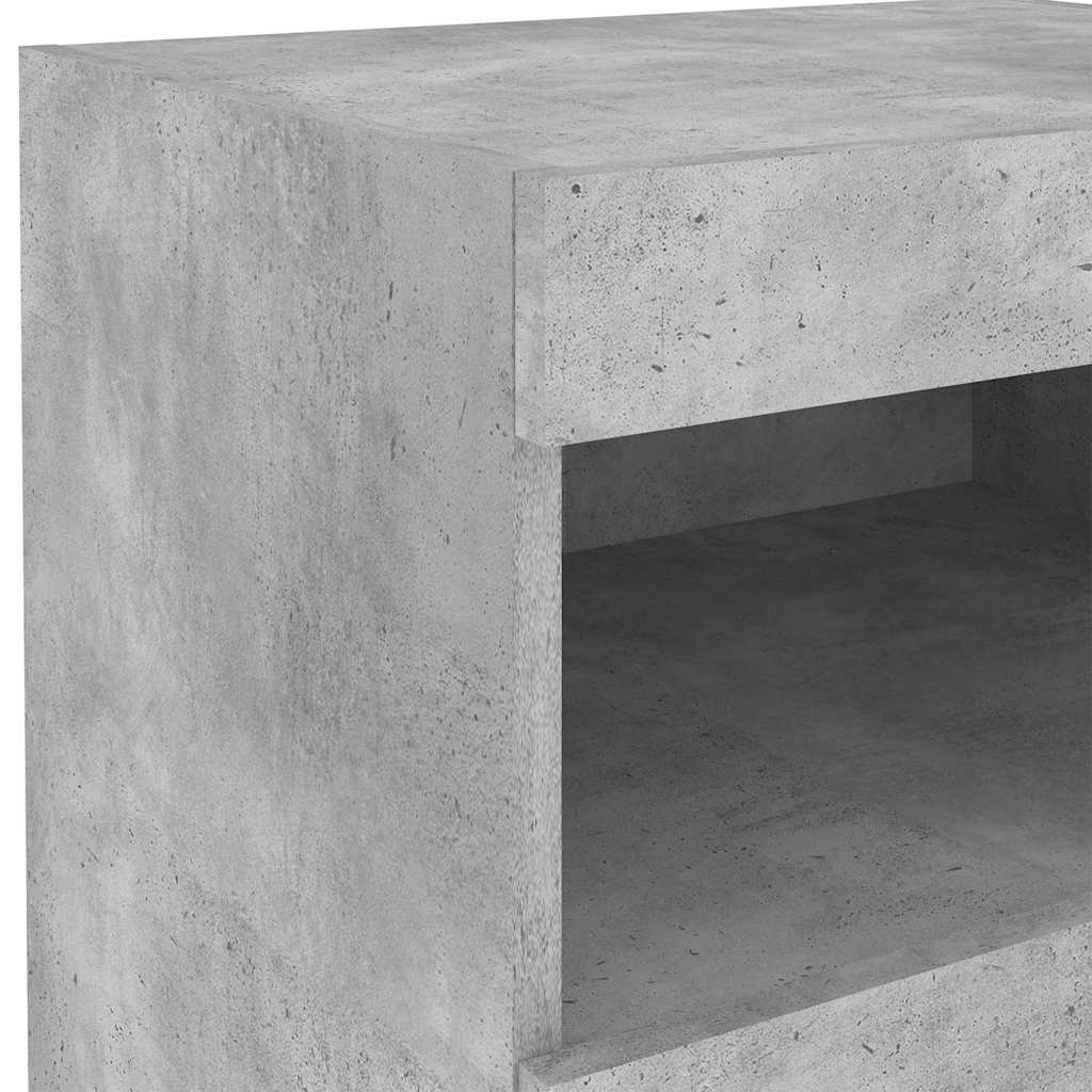 Nightstand with LED Lights Concrete Grey 50 X 40 X 45 Cm