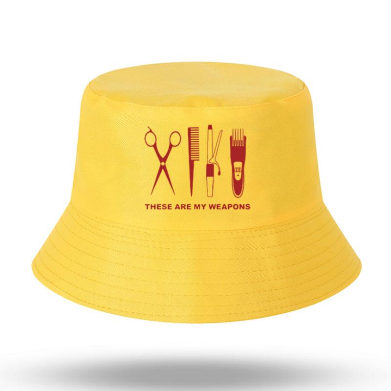 Barbier Friseur Waffe Print Herren Damen Fischerhut Outdoor Panama Angelhut Fischerhut Harajuku Angelhut