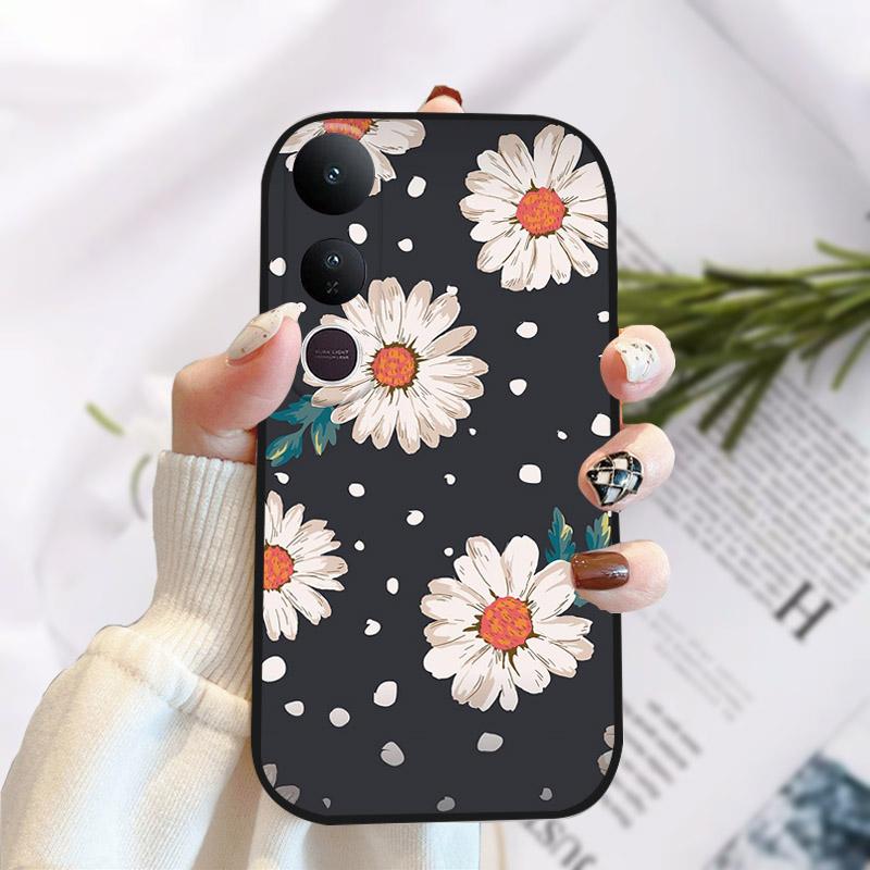 For Vivo V50 Lite 5G Case Fashion Luxury Printed Black Matte Soft TPU Silicone Bumper Cover For Vivo V50Lite 4G Phone Case Funda
