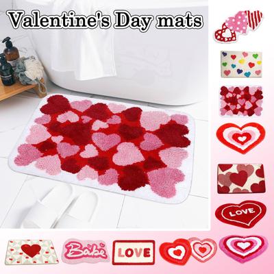 Valentinstag Fußmatte, Haushalts Badezimmer Saugfähige Fußmatte, Pflegeleichte Türvorleger