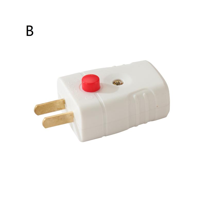 New 2 Prong Electric Power Plug With On Off Switch And Thick Pure Copper Pins 10A 250V For Home Office Daily Use