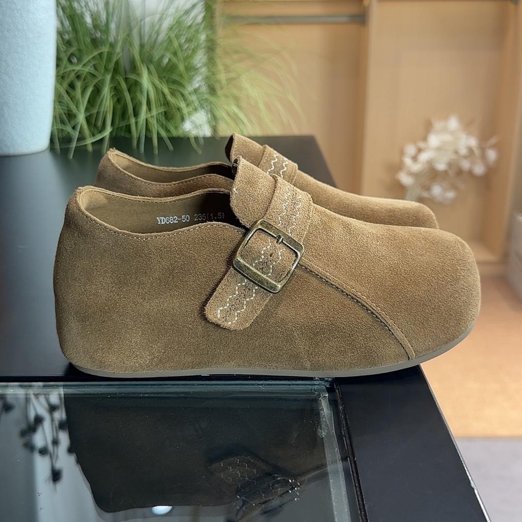 All-inclusive höhenerhöhende Boken-Schuhe für Damen 2025 neuer Herbst weichsohlige faule Leute mit einem Pedal, schöne dicksohlige Boken-Schuhe fo