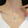 Simple Temperament Zircon Dolphin Blue Clavicle Chain Small Retro Necklace Female