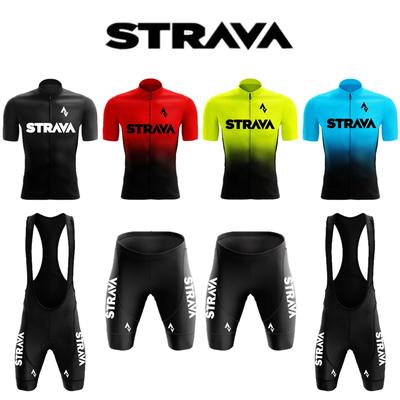 2024Strava Pro Fahrradteam Kurzarm-Trikot Ciclismo Herren Fahrradtrikot Sets Sommer Atmungsaktive Fahrradbekleidung Anzug