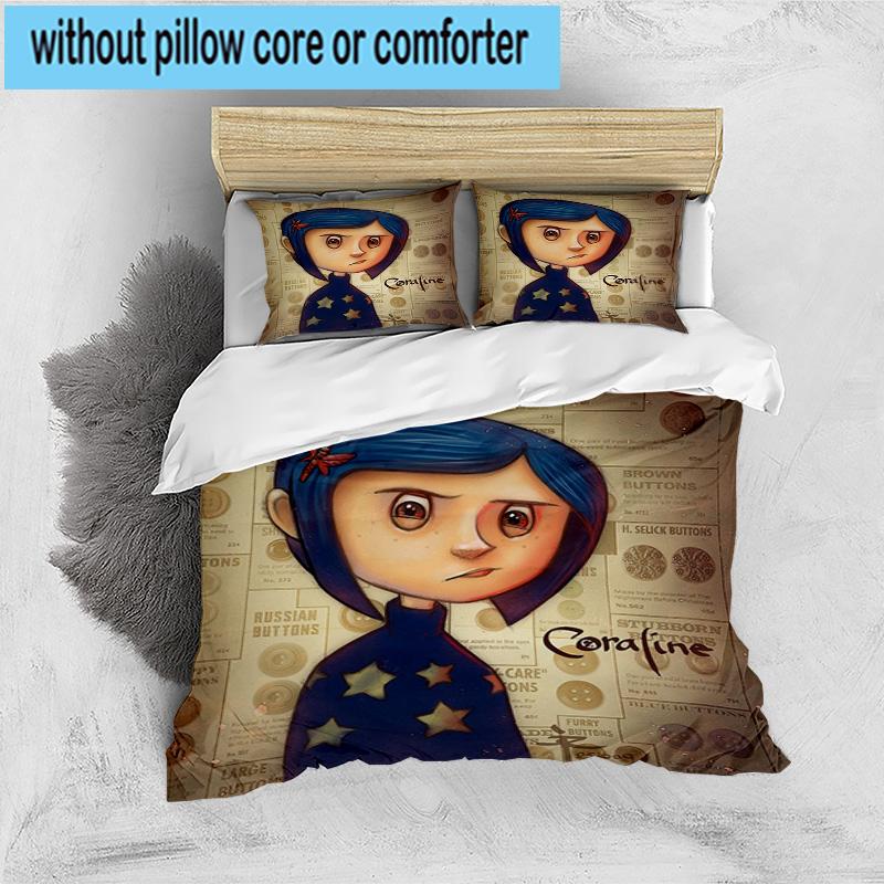 3PCS Moonlit Mystery Cora-line 3pcs Bedding,Including 3PCS Duvet Cover And 2pcs Pillowcases Perfect for Christmas,Ideal for Bedroom, Dormitory