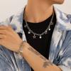 Fashionable Personality Five-Pointed Star Necklace Bracelet for Men Trendy Hip-Hop Niche High-End Men's Jewelry
