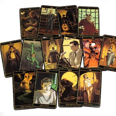 Universal Monsters Tarot Deck 10.3*6cm Bring The Spooky Spirit of Classic Movie Monsters To Tarot Readings 78 Pcs Cards