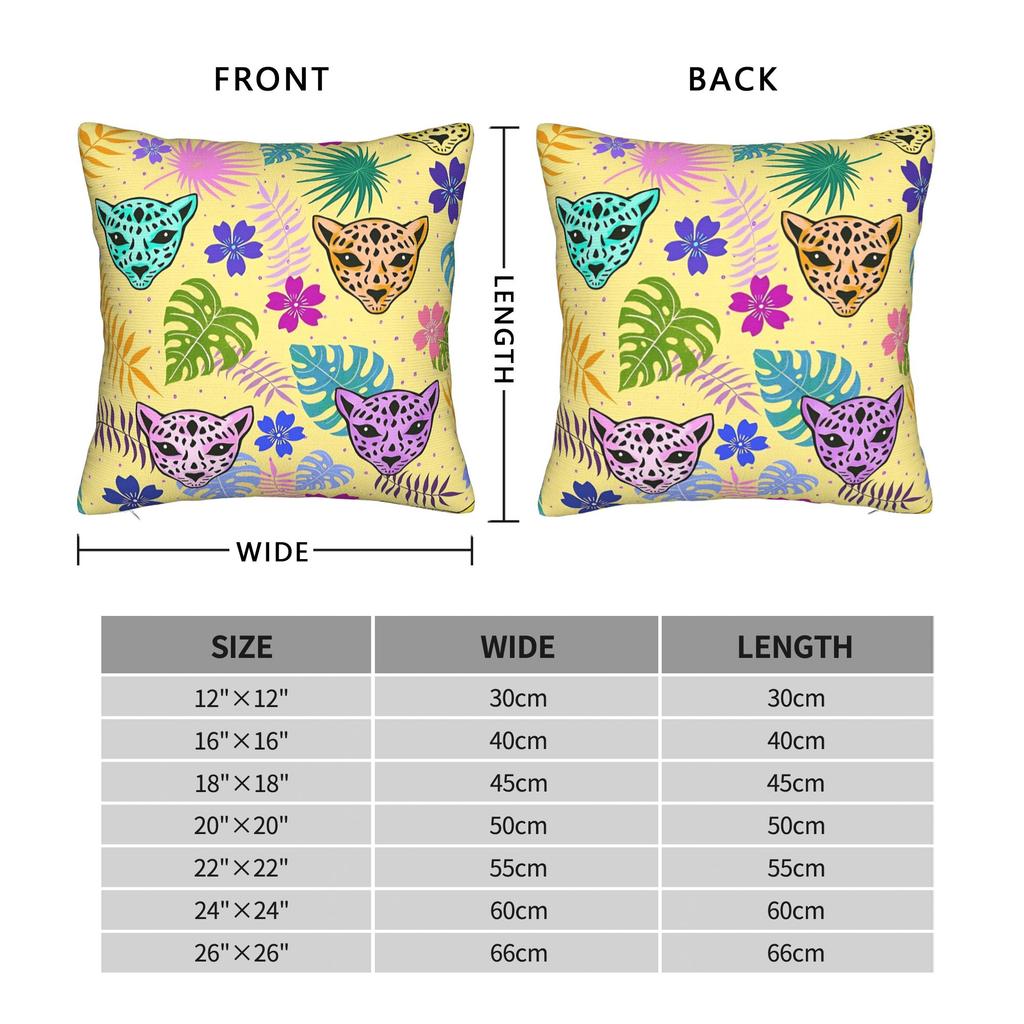 Kissenbezug Leopard & Tropische Blumen Mode Kissenbezug für Sofa Auto Heimdekoration Kissenbezüge