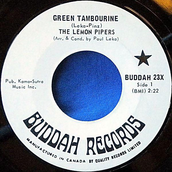 

7inch Record LEMON PIPERS - Green Tambourine BUDDAH23X BUDDAH 1967 Canada Rock Used
