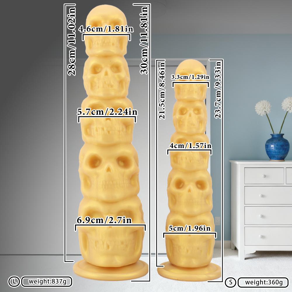 Extra large silicone anal plug skull shaped penis alternative harem expansion adult sex toy