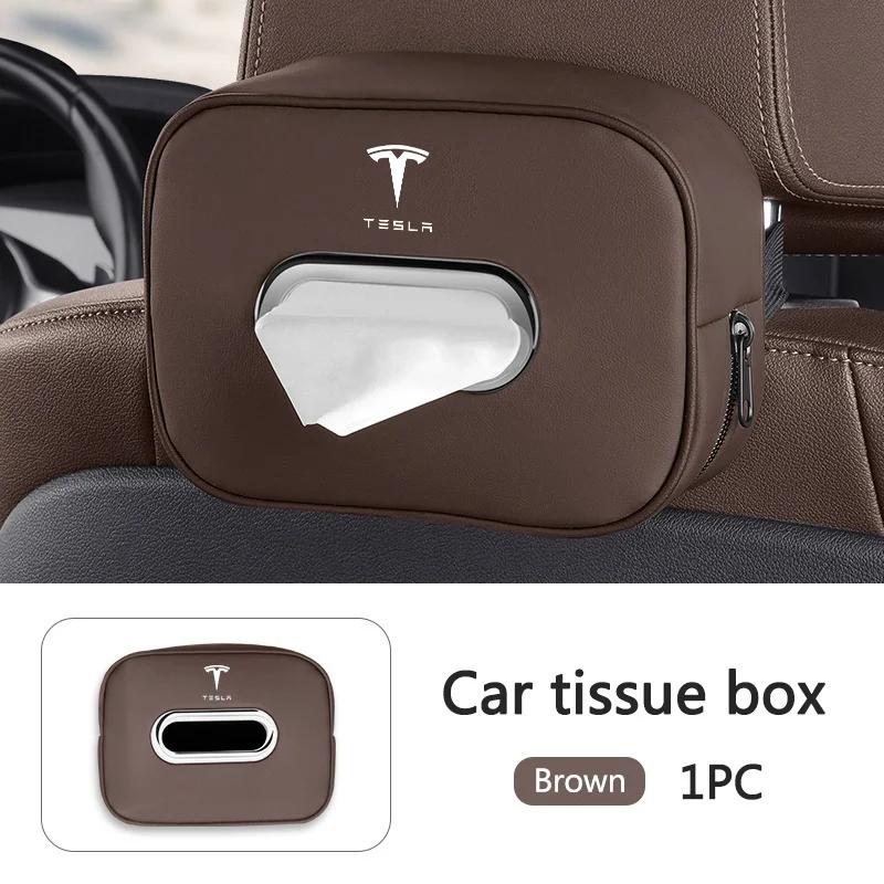 Car Sticker 2025 Hot Car Interior Seat Back Tissue Storage Bag Accessories Toilet Paper Organizer For Tesla Model 3 Model S X Mo