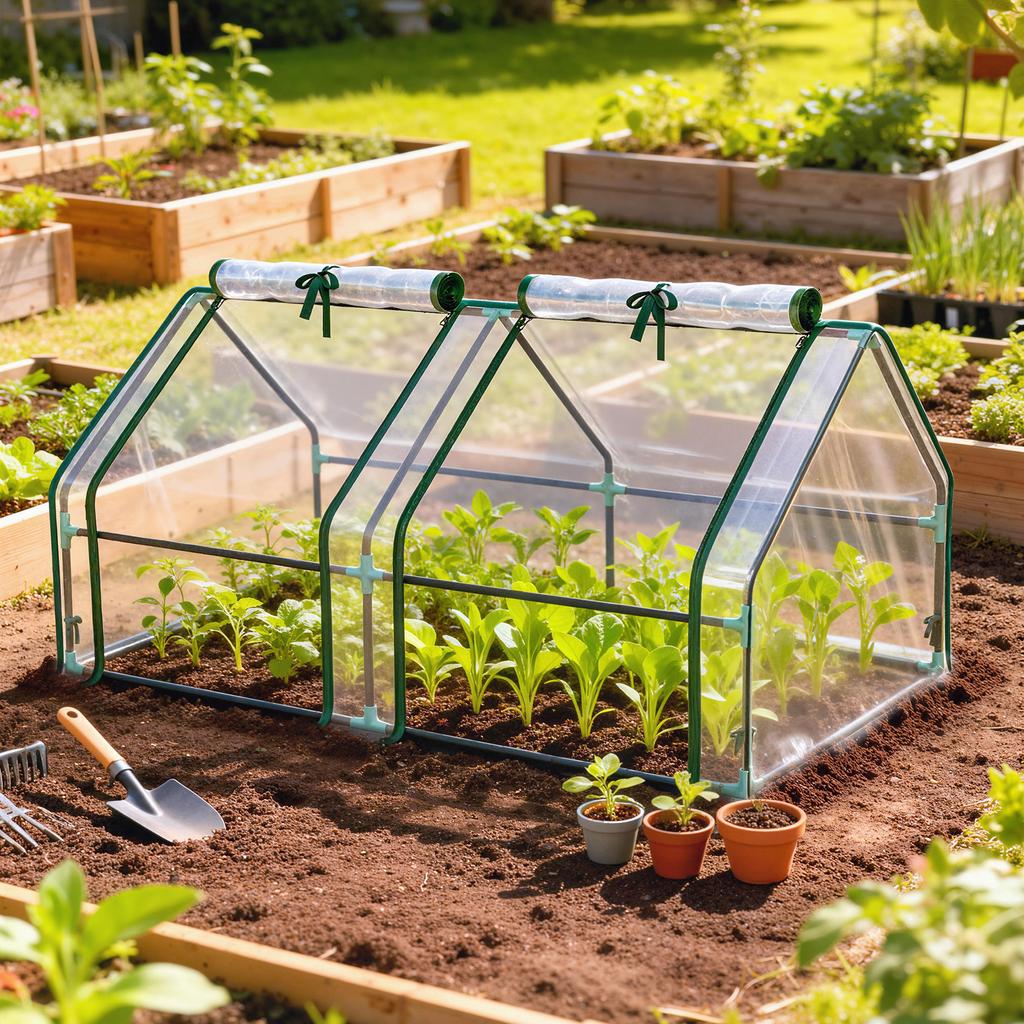 Greenhouse with Zippered Window, Winter-Proof Foil Greenhouse Made of Steel, 180 x 90 x 90 cm, Transparent