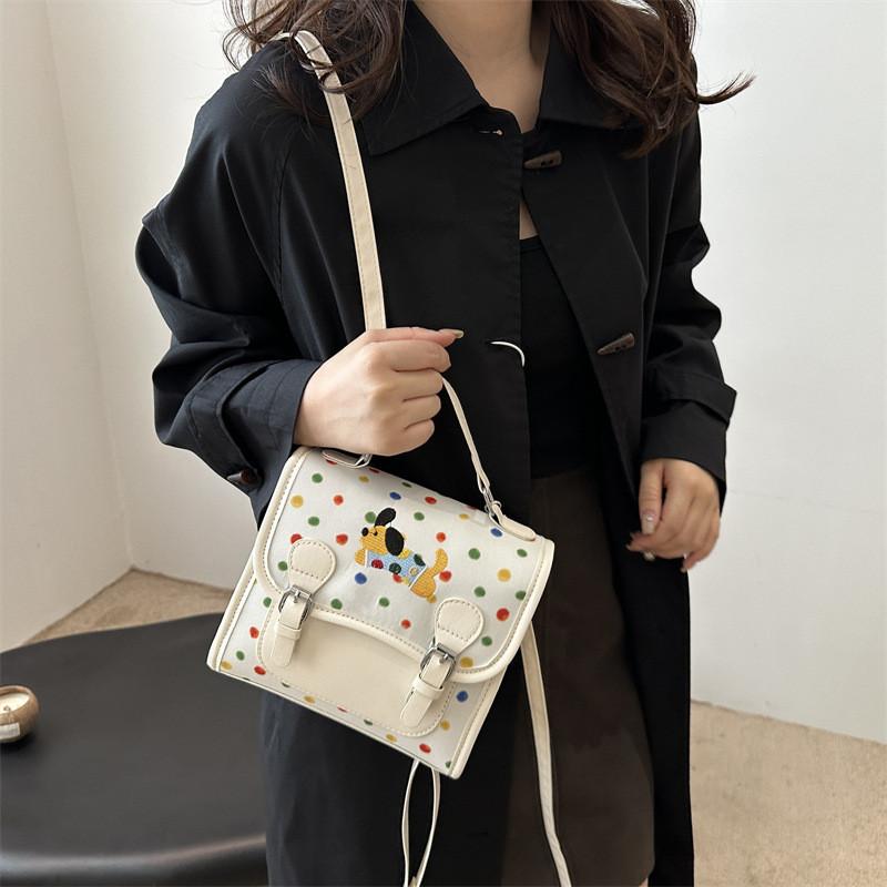 Urban Modern Simple Large Cartoon Square Shoulder Bag For Womens Use Daily
