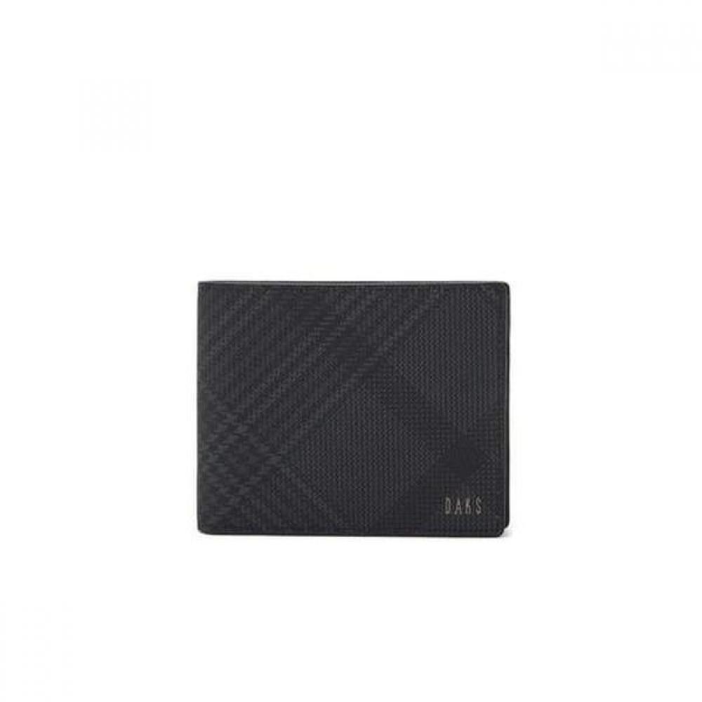 Daks Black Check Leather Wallet Dbwa4f093bk