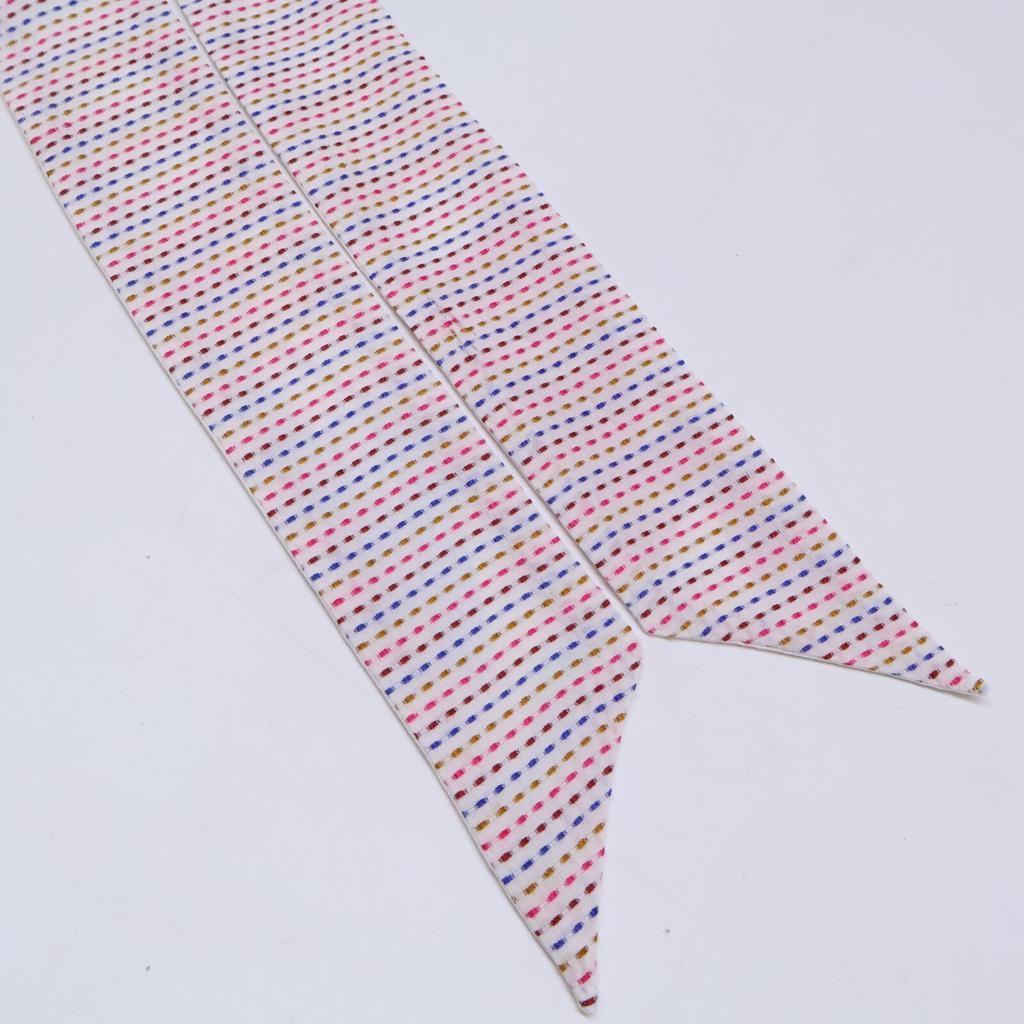 Hermes Twilly Chevaloscope Embroidery Scarf whiteUsed