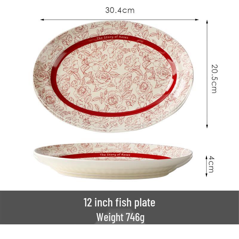 OIMG 12-inch Rose Fish Plate for Weddings