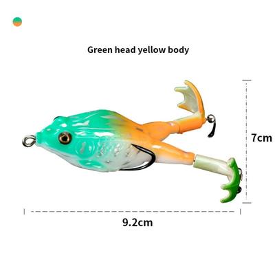Spinner Sinking Rubber Frog Lure Double Propeller Legs 9.2cm/13.5g Soft Fishing Lures Soft Treble Hook Artificial Bass Bait