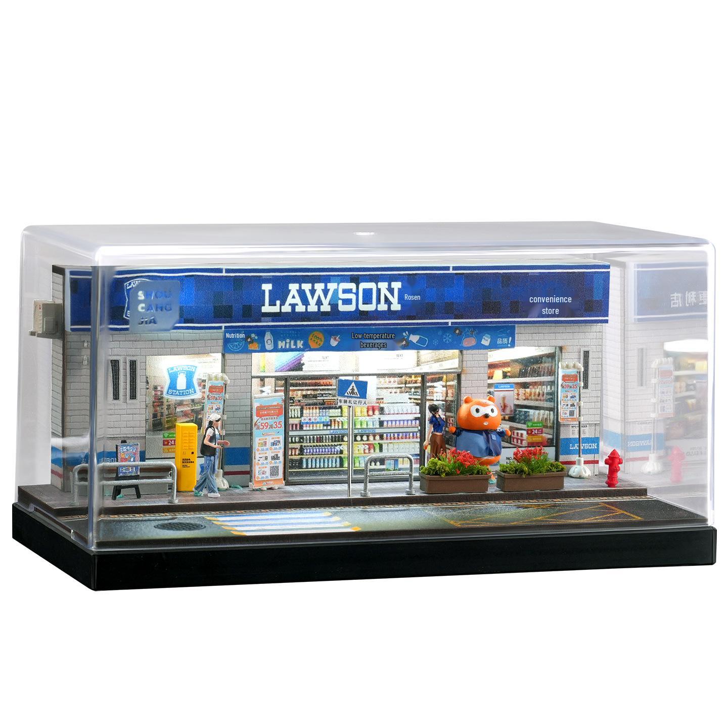 1:64 Магазин Lawson Сплавленная модель автомобиля Дисплей с освещением