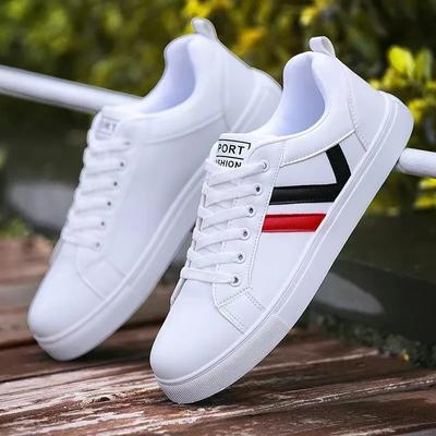 Mode Heren Sportschoenen Nieuwe Mode Casual Sneakers Ademend Lichtgewicht Plat Vetersluiting Wit Wandelschoeisel Man Zapatillas Hombre