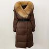 OFTBUY Winter Jacket Women Long Natural Real Raccoon Fox Fur Collar White Duck Down Coat Belt Thick Warm Casual Outerwear