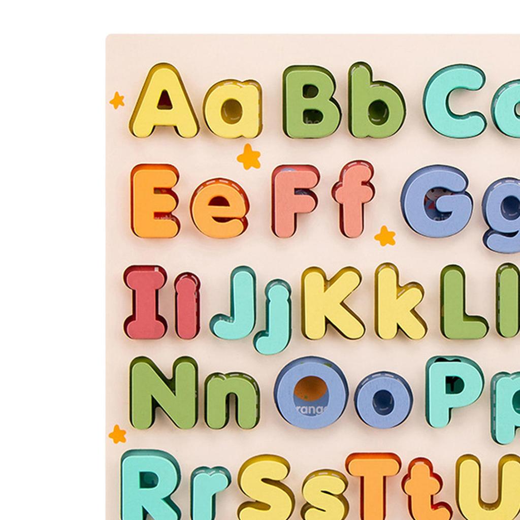 Children Wooden Abc Puzzle Montessori Education Toy Preschool Game Upper Case and Lower Letters