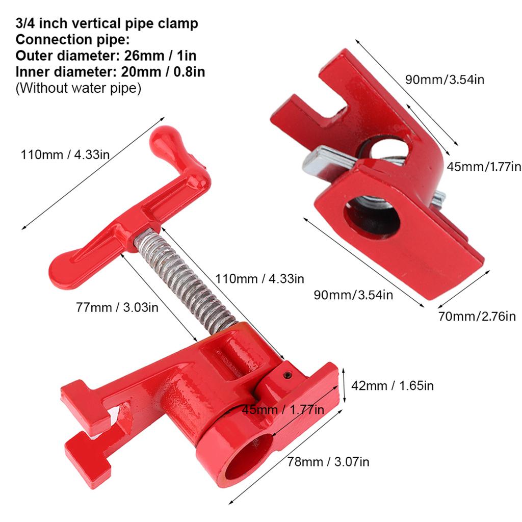 34 Inches Pipe Clamp Hand Cranked Vertical Woodworking Quick Clamp Fixture Carpenter Tool