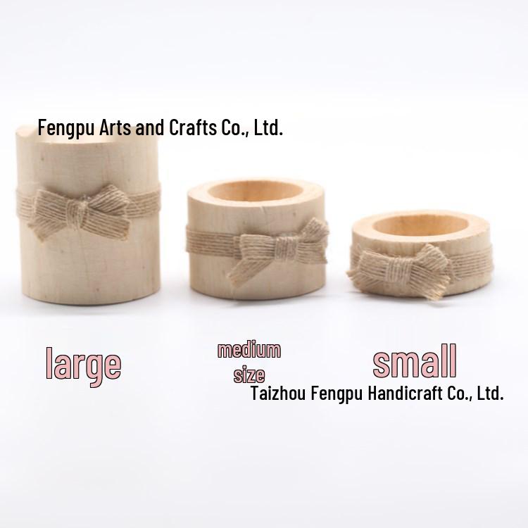 Modern Simple Cylindrical Wooden Candle Holder for Festive Decor