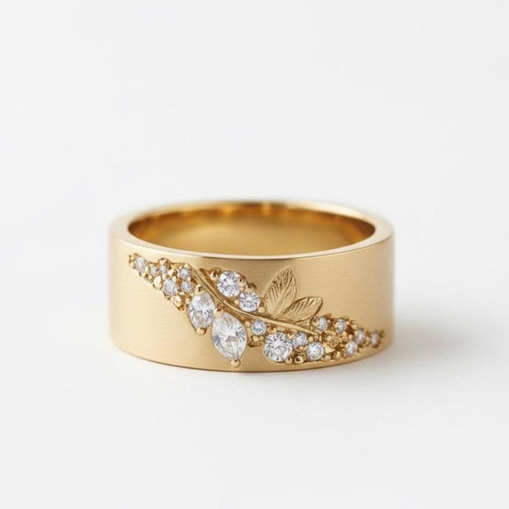 Elegant Leaf Marquise Zircon Ring for Women Stylish Versatile Engagement Jewelry