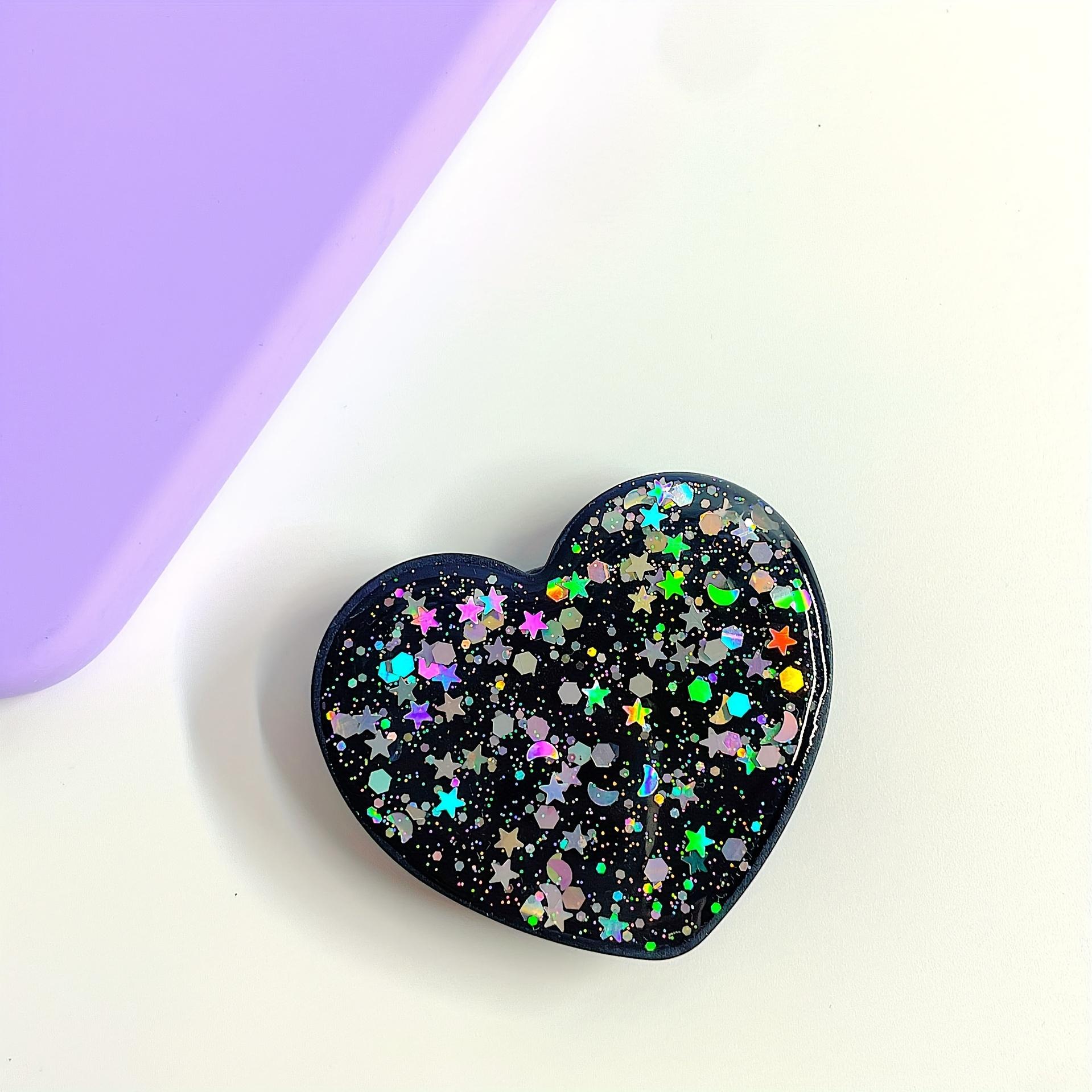 

360 Degree Rotating Multifunctional Flash Phone Holder Made of ABS, Resin Glue, and Sparkling Stars, Suitable for All Phones чорний