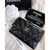 Used Matelass Gold CC Logo Bi-fold Wallet Black Authentic